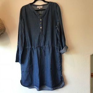 Neon Buddha large denim dress